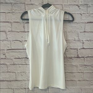 Mono B Cream Sleeveless Hoodie Tank Top